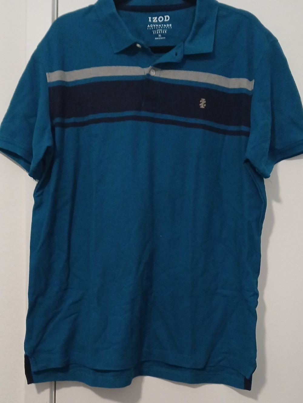 IZOD Teal Stripe Men's Polo Shirt